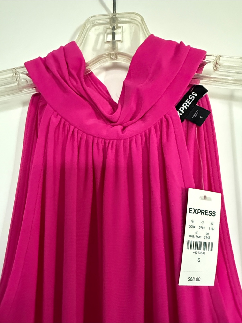 Express Hot Pink Halter Midi Dress - Picture 2 of 4